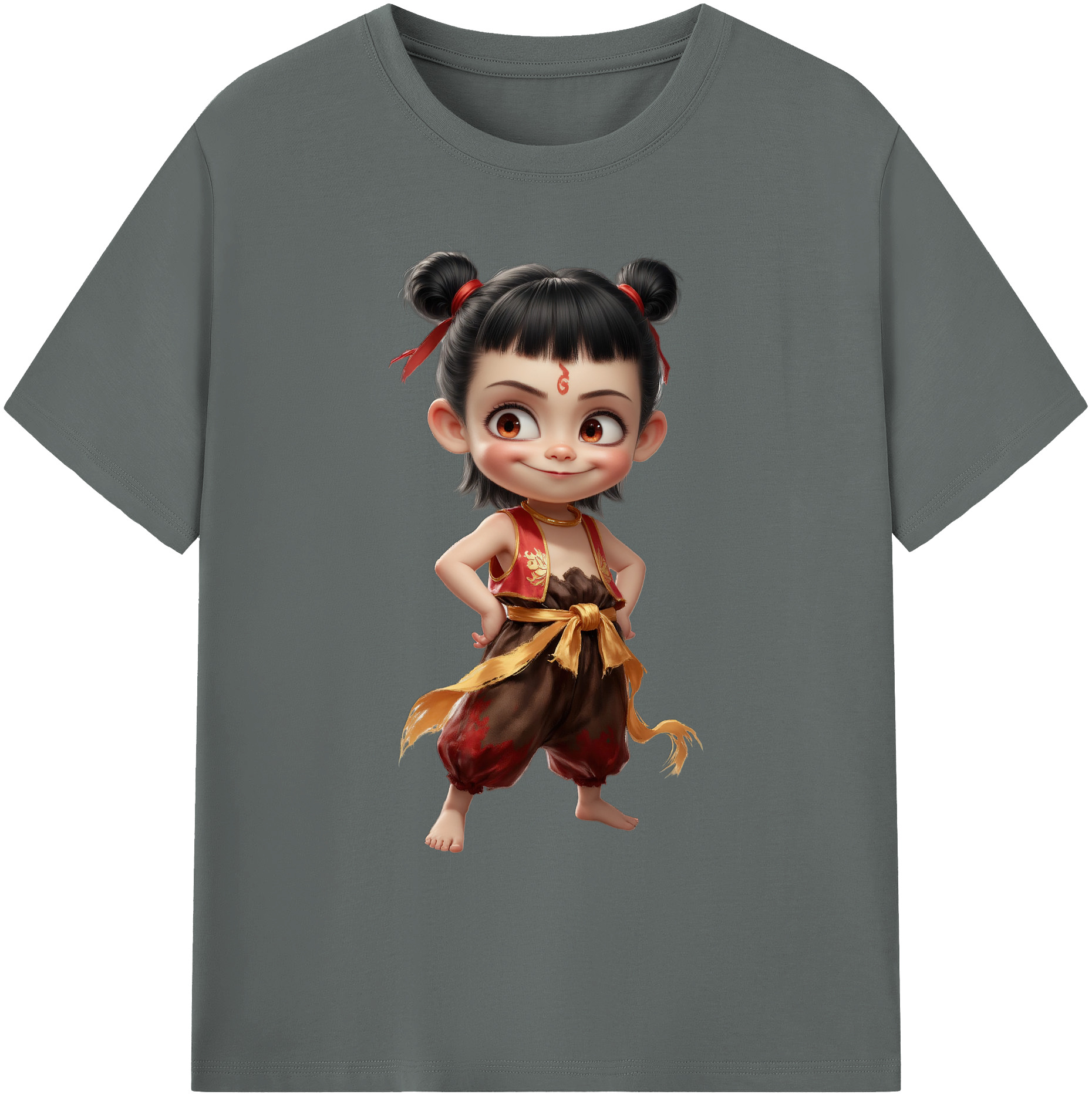 （画像用） Ne Zha 2 ナタ 魔童の大暴れ 綿100％ メンズ半袖Tシャツ｜肌触りやわらか＆通気性
